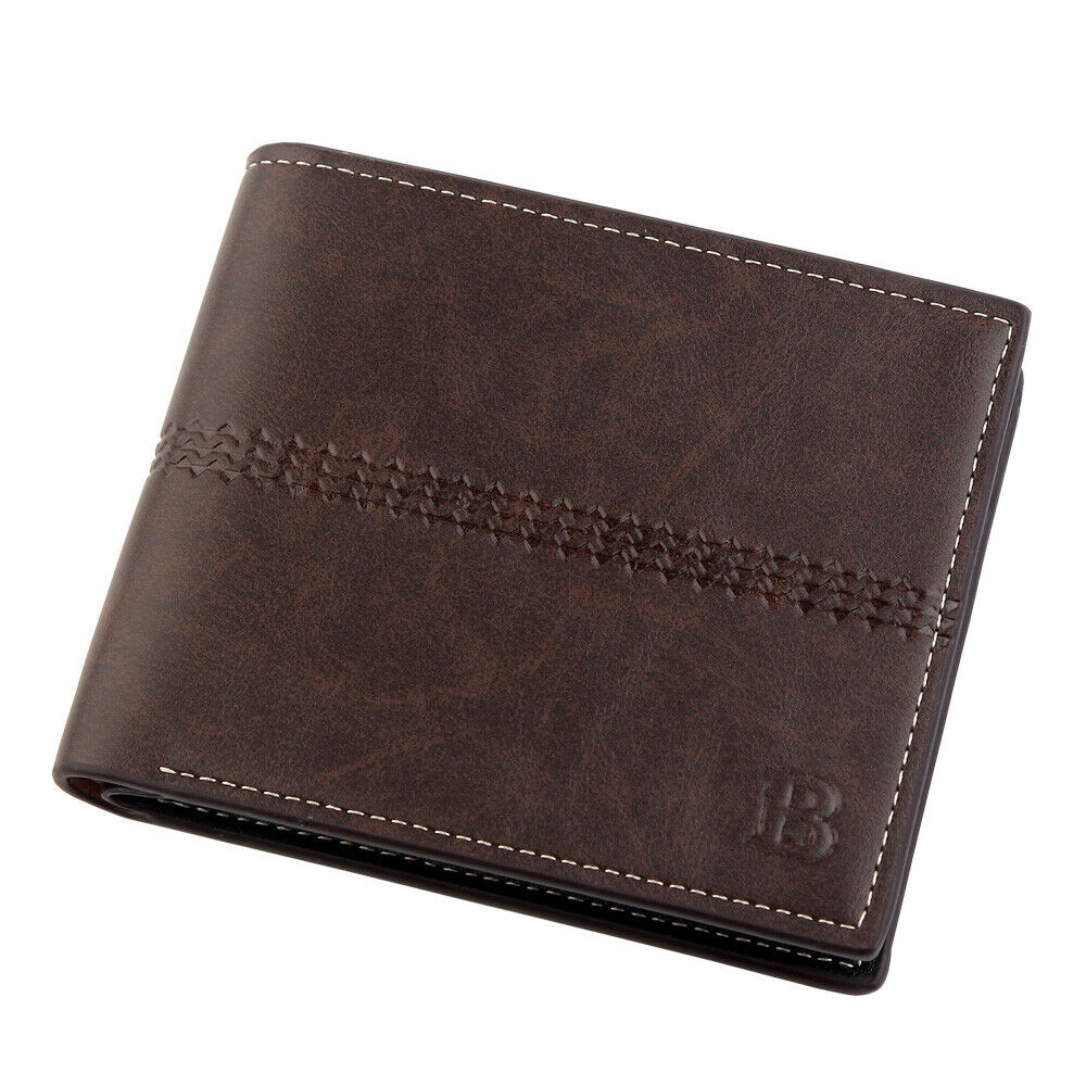 WALLET Bi Fold PU Leather Wallet  - Dark Brown